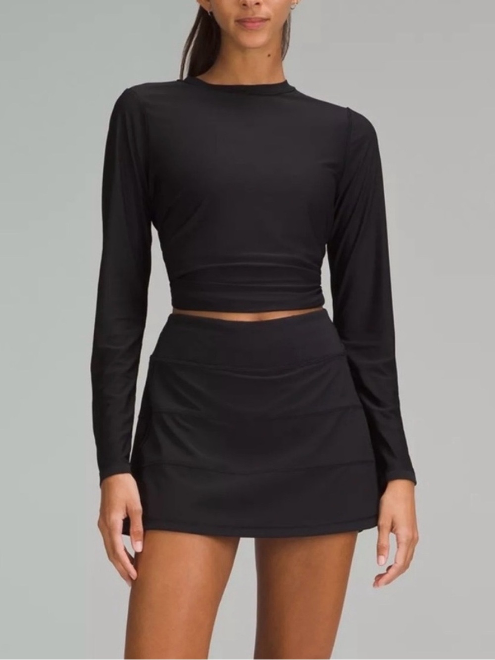 Lululemon black pace rival pleated skirt8!